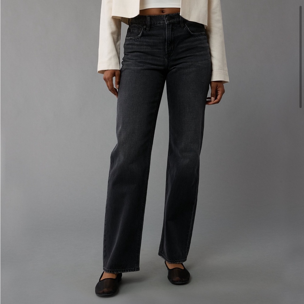 AE Strigid High Waisted Stovepipe Jean- extra long length
